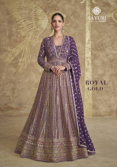 ROYAL GOLD BY AASHIRWAD DESIGNER GEORGETTE GOWN WHOLESALER IN INDIA